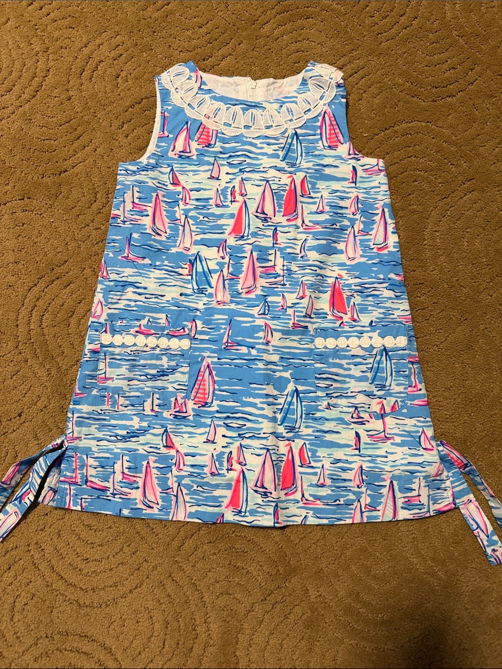 Lilly Pulitzer Girls Blue, Pink & White Sailboat Sundress. Excellent condition!!